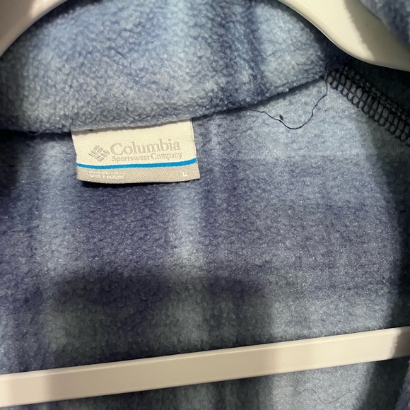 Columbia Large Fleece Jacket Blue Plaid Pattern EUC - Picture 2 of 3